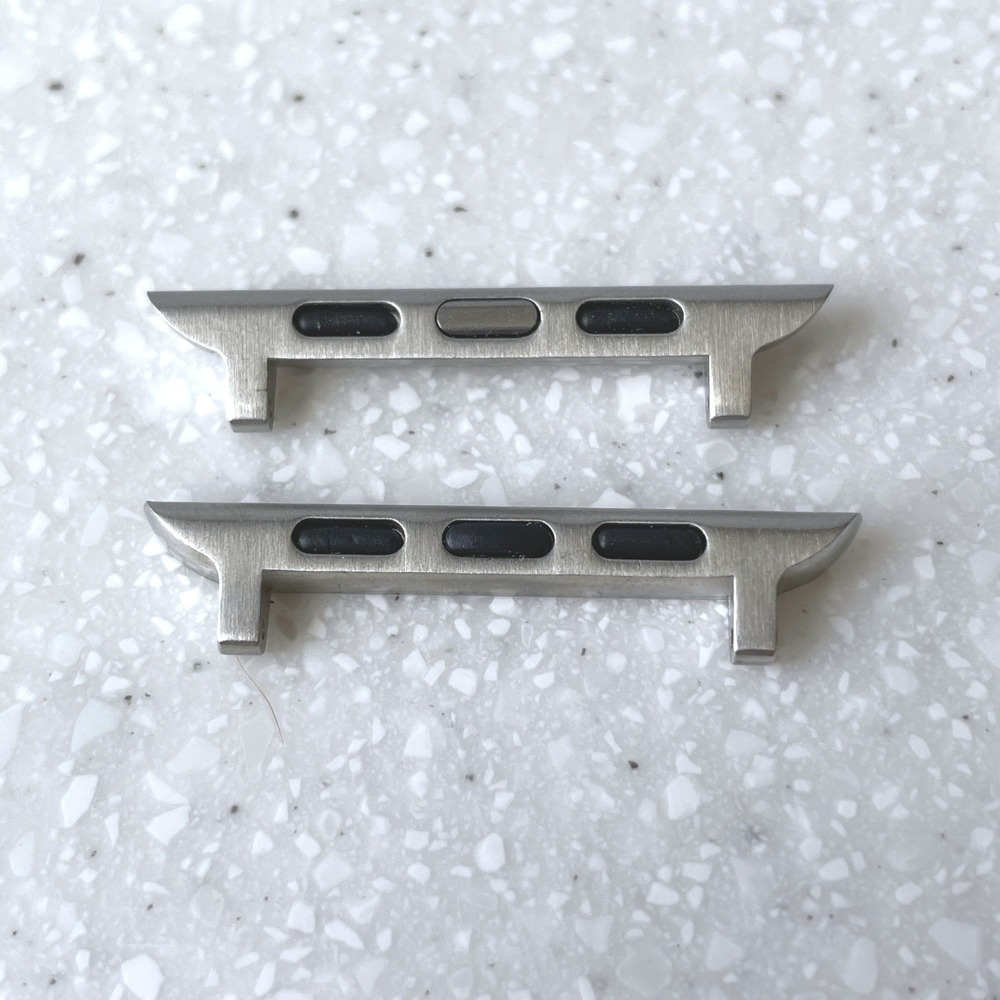 Silver Stainless Steel Apple Watch Band Adapter Connector Lugs 38mm 40mm 41mm